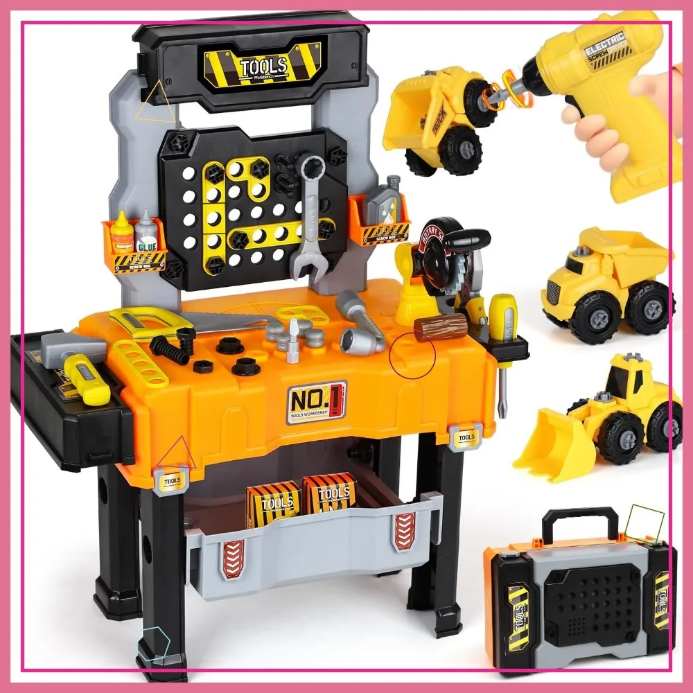 Детский стол для инструментов 2-в-1 с электрической дрелью и строительными машинами, обучающая игрушка STEM для детей от 3 до 5 лет, подарок на день рождения
Детский стол для инструментов 2-в-1 с электрической дрелью и строительными машинами, обучающая игрушка STEM для детей от 3 до 5 лет, подарок на день рождения