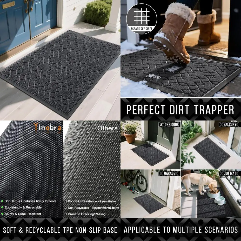 All-Season 60x36 Waterproof Outdoor Door Mat, Heavy Duty Non-Slip Entrance Mat for Home, Garage, Patio, Easy to Clean, Black/Gra
All-Season 60x36 Waterproof Outdoor Door Mat, Heavy Duty Non-Slip Entrance Mat for Home, Garage, Patio, Easy to Clean, Black/Gra