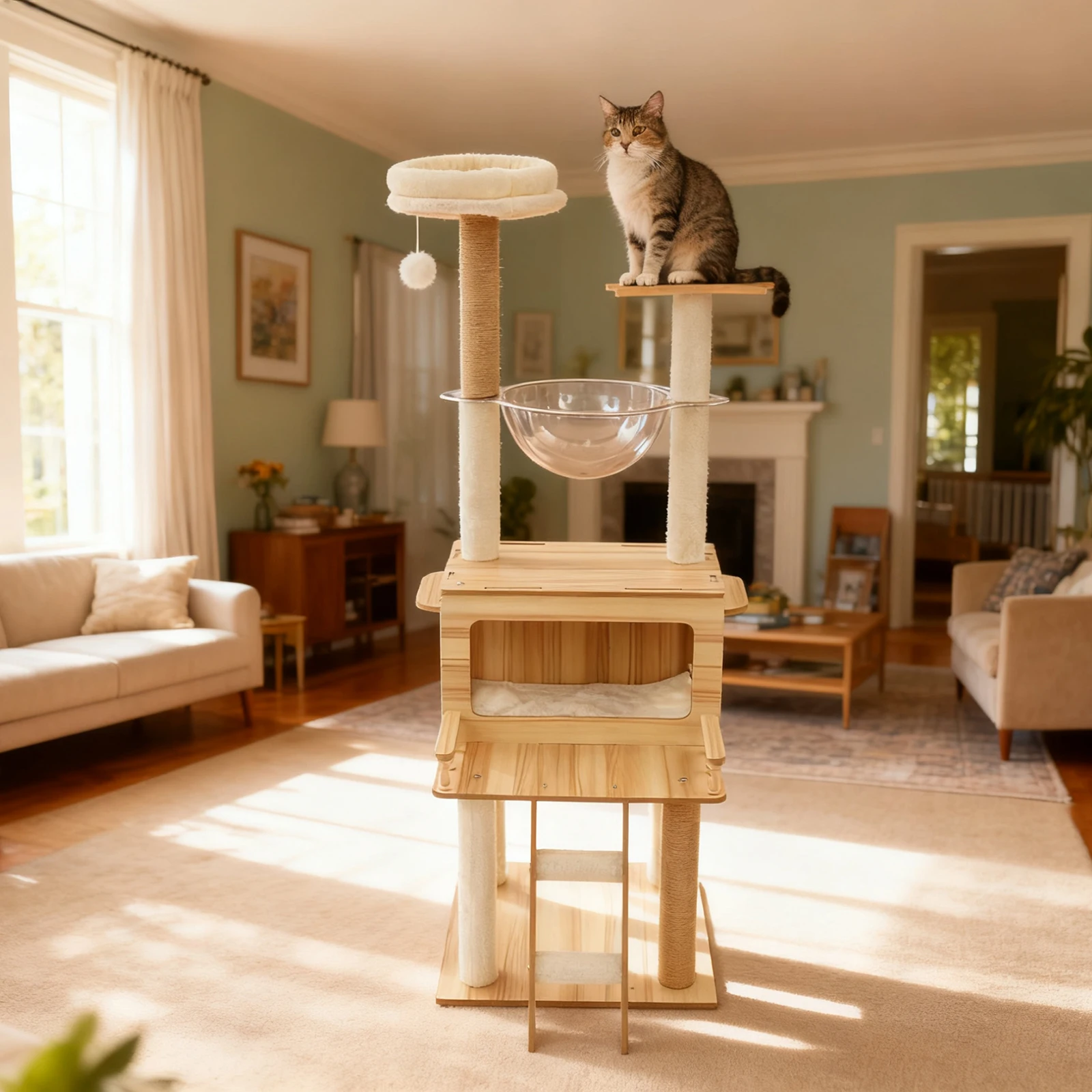 White+wood Cat Tree for Indoor Cats - 50x50x147cm Cat Scratching Climbing Tower, Floor Mount, 12.83kg Net Weight
White+wood Cat Tree for Indoor Cats - 50x50x147cm Cat Scratching Climbing Tower, Floor Mount, 12.83kg Net Weight