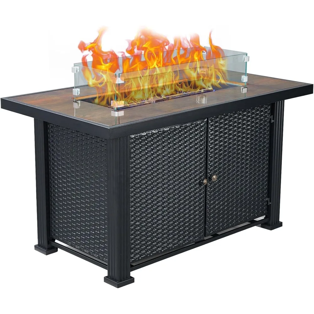 Outdoor Fire Pit Table, 50000BTU Propane Fire Pit Table, Glass Wind Guard, 44 Inch Rectangle Fire Table
Outdoor Fire Pit Table, 50000BTU Propane Fire Pit Table, Glass Wind Guard, 44 Inch Rectangle Fire Table