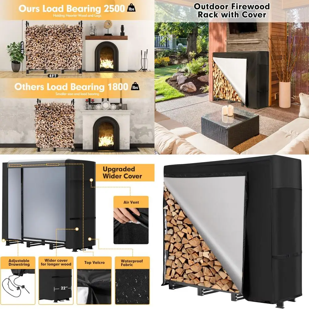 Прочная уличная дровница с водонепроницаемым чехлом для хранения дров
Прочная уличная дровница с водонепроницаемым чехлом для хранения дров