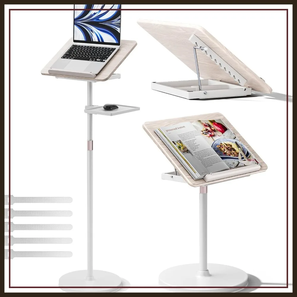 2-in-1 Adjustable Book Stand, Height 23.5-52 in, Page Clips for Sheet Music, Tablet, Laptop - White
2-in-1 Adjustable Book Stand, Height 23.5-52 in, Page Clips for Sheet Music, Tablet, Laptop - White