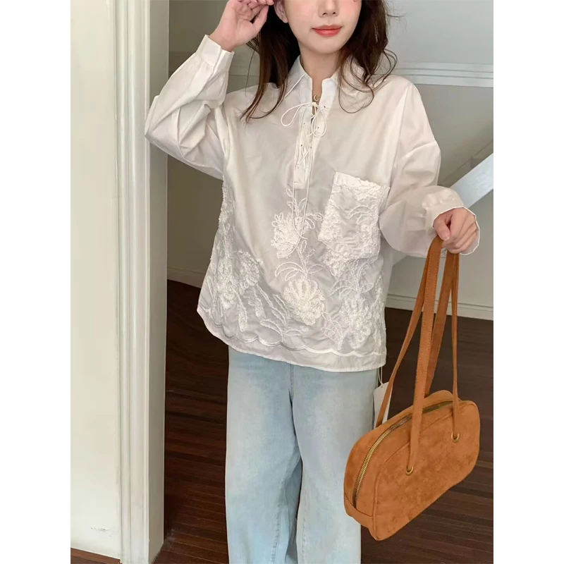 Korean Style Long Sleeve Shirt Women's Loose Fit Button up Embroidered Floral Top Breathable Comfortable Autumn Winter New Ar...
Korean Style Long Sleeve Shirt Women's Loose Fit Button up Embroidered Floral Top Breathable Comfortable Autumn Winter New Ar...