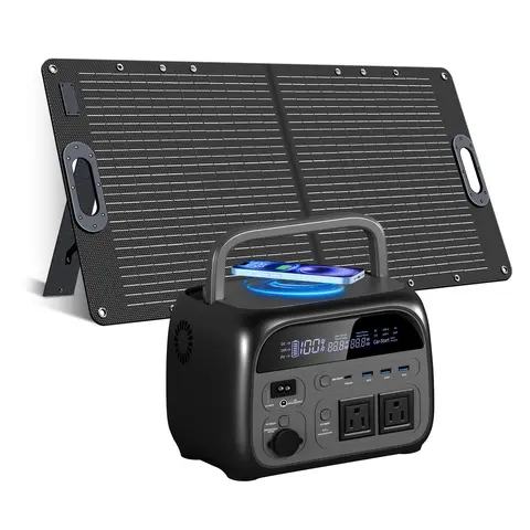 CTOLITY AP400 500W Solar Generator Portable Power Station 100W ETFE Solar Panel Charger Power Bank for Camping Emergency Lifepo4