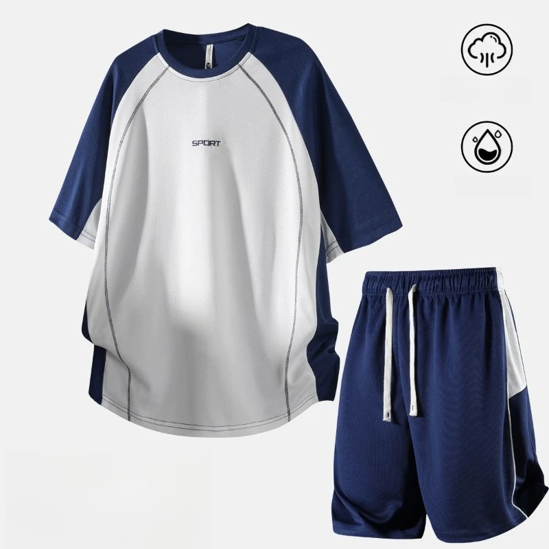 Men's T-shirt Shorts Set Lightweight Patchwork Striped Letter Printed Breathable Oversized Sportswear Sets Unisex Tees Tracksuit
Men's T-shirt Shorts Set Lightweight Patchwork Striped Letter Printed Breathable Oversized Sportswear Sets Unisex Tees Tracksuit