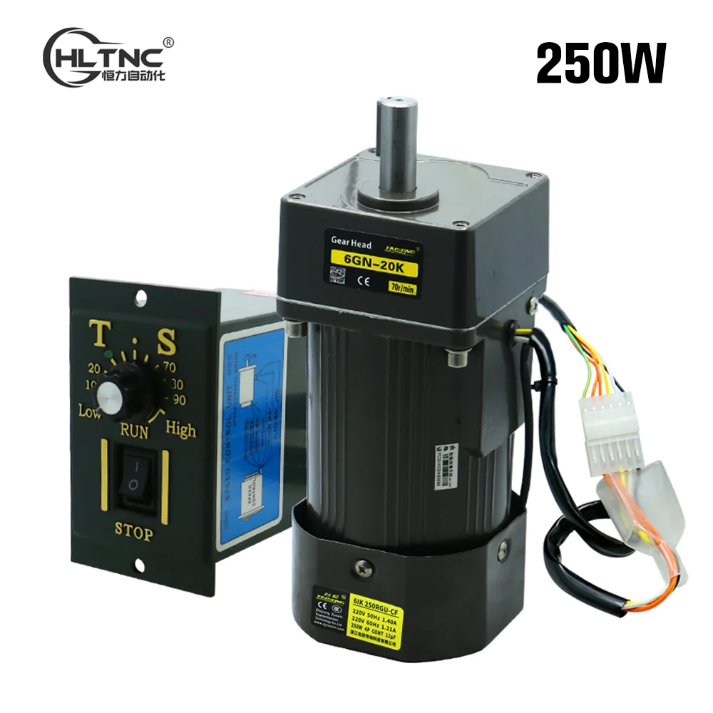 HLTNC 250W 110V 220V 50 60Hz AC Single Phase 1350RPM to 5 Speed Adjustable Micro Asynchronous Gear Motor WIth Speed Governor
HLTNC 250W 110V 220V 50 60Hz AC Single Phase 1350RPM to 5 Speed Adjustable Micro Asynchronous Gear Motor WIth Speed Governor