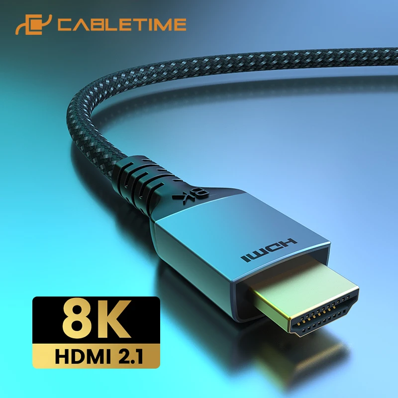 CABLETIME 8K HDMI Cable HDMI 2.1 Cable 8K@60Hz Resolution Aluminum Alloy HDMI Premium Certified for Monitor Laptop Switch
CABLETIME 8K HDMI Cable HDMI 2.1 Cable 8K@60Hz Resolution Aluminum Alloy HDMI Premium Certified for Monitor Laptop Switch