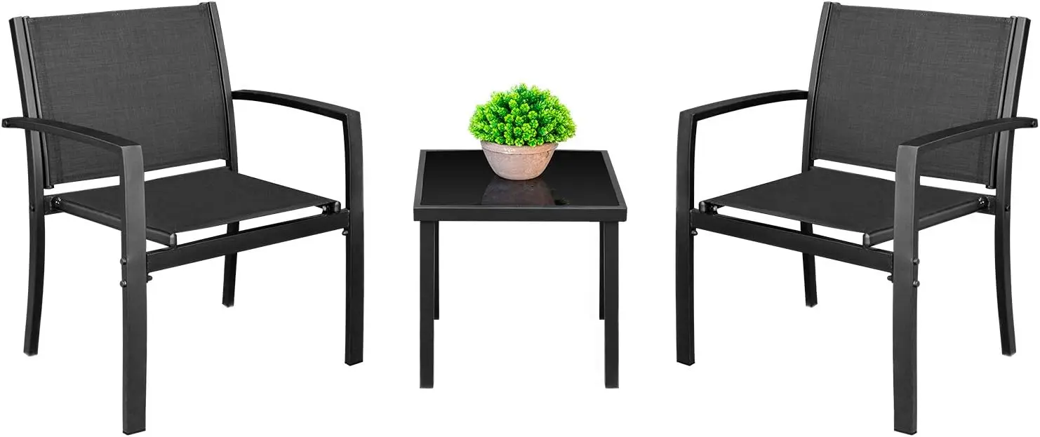 3 Pieces Furniture Outdoor Patio Conversation Bistro Set Modern Porch Lawn Chairs with Coffee Table for Home and Balcony, 1,
3 Pieces Furniture Outdoor Patio Conversation Bistro Set Modern Porch Lawn Chairs with Coffee Table for Home and Balcony, 1,