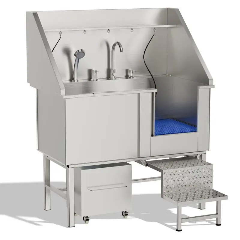 50-дюймовая станция для мытья собак из нержавеющей стали, портативный блок для чистки домашних животных с регулируемым распылителем и дренажной системой, идеально подходит для всех собак
50-дюймовая станция для мытья собак из нержавеющей стали, портативный блок для чистки домашних животных с регулируемым распылителем и дренажной системой, идеально подходит для всех собак