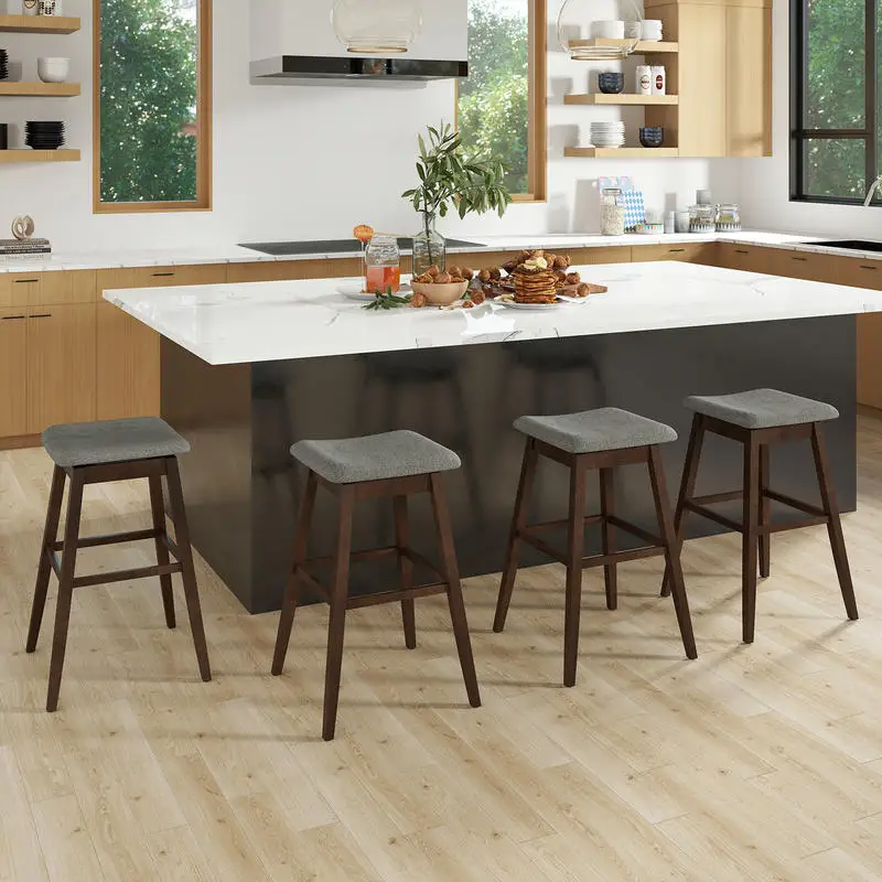 Swivel Bar Stools Set of 2 with Footrest and Rubber Wood Legs-Brown
Swivel Bar Stools Set of 2 with Footrest and Rubber Wood Legs-Brown