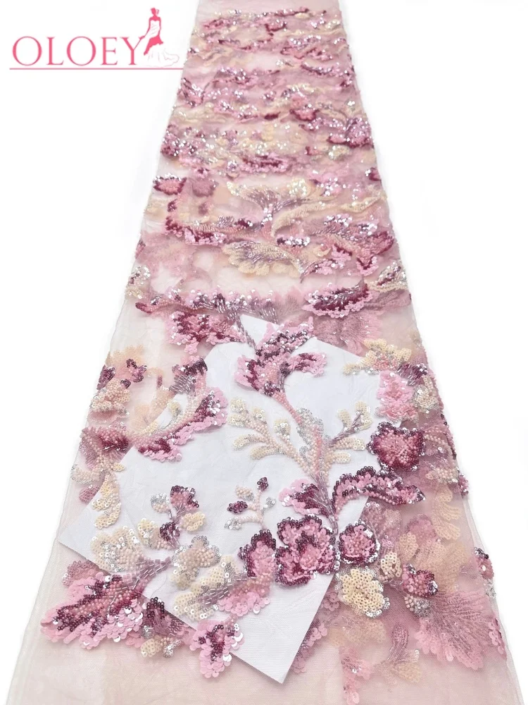 OLOEY Latest African Sequins Lace Fabric High Quality Lace Embroidery Beaded Mesh Fabric 5 Yards For Women Wedding Party Dress
OLOEY Latest African Sequins Lace Fabric High Quality Lace Embroidery Beaded Mesh Fabric 5 Yards For Women Wedding Party Dress