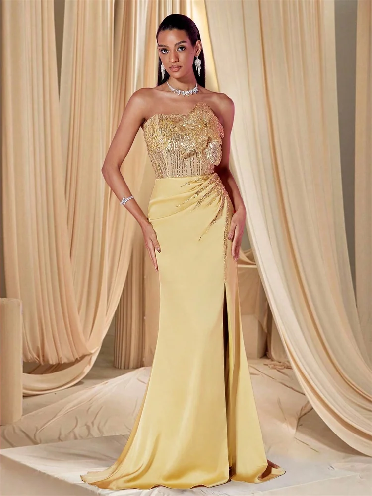 XUIBOL Elegant Sequins Split Gold Evening Dress Women Long Luxury Sequin Custom Flower Party Gowns Cocktail Prom
XUIBOL Elegant Sequins Split Gold Evening Dress Women Long Luxury Sequin Custom Flower Party Gowns Cocktail Prom