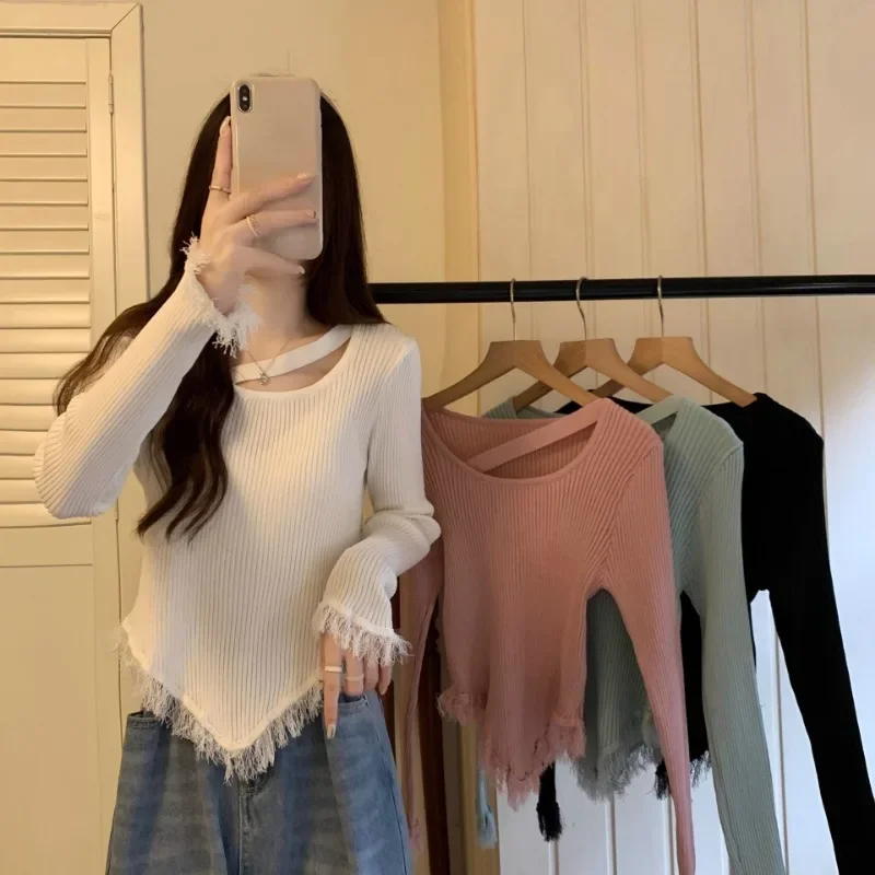 YTJHRG Women Pullover Sweater Irregular Tassel Casual Long Sleeve Knit Femme Tops Fashion Blouses Clothes 2024 New Autumn Winter
YTJHRG Women Pullover Sweater Irregular Tassel Casual Long Sleeve Knit Femme Tops Fashion Blouses Clothes 2024 New Autumn Winter