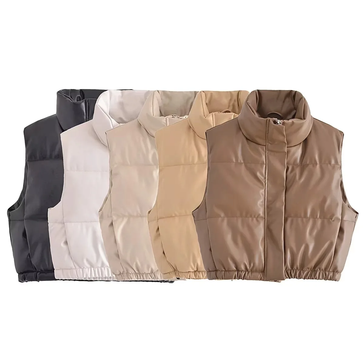 Autumn Winter New Fashion Stand Up Collar Women PU Leather Cotton Vest Versatile Solid Color Female Vest Jacket
Autumn Winter New Fashion Stand Up Collar Women PU Leather Cotton Vest Versatile Solid Color Female Vest Jacket