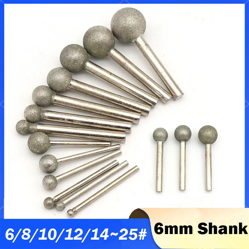 1/2/5Pcs Diamond Grind Needle Head Cutter Jade Carve Tools Engrave Rotary Spherical Burr Tool 6mm Shank Round Ball 6/8/10~25Grit
1/2/5Pcs Diamond Grind Needle Head Cutter Jade Carve Tools Engrave Rotary Spherical Burr Tool 6mm Shank Round Ball 6/8/10~25Grit