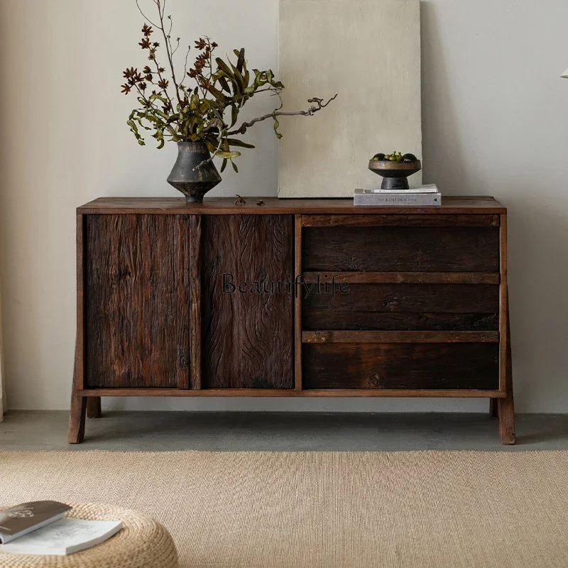 Wabi Sanfeng old elm entrance cabinet retro all solid wood dining side tea storage cabinet
Wabi Sanfeng old elm entrance cabinet retro all solid wood dining side tea storage cabinet