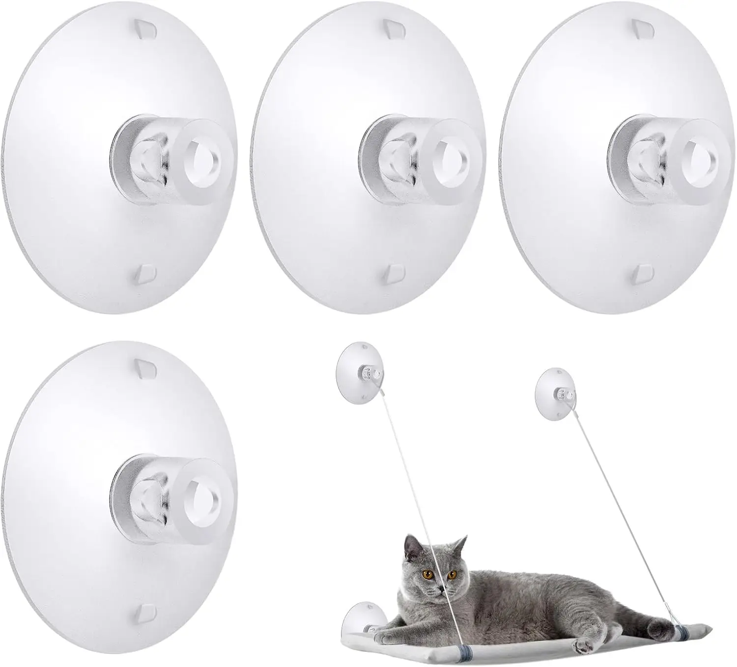 4 Pieces Cat Window Perch Suction Cup Powerful Window Bed Seat Replacement Suction Cup Clear PVC Sucker Pads for Cat Hammocks/Window Seat/Perch
4 Pieces Cat Window Perch Suction Cup Powerful Window Bed Seat Replacement Suction Cup Clear PVC Sucker Pads for Cat Hammocks/Window Seat/Perch
