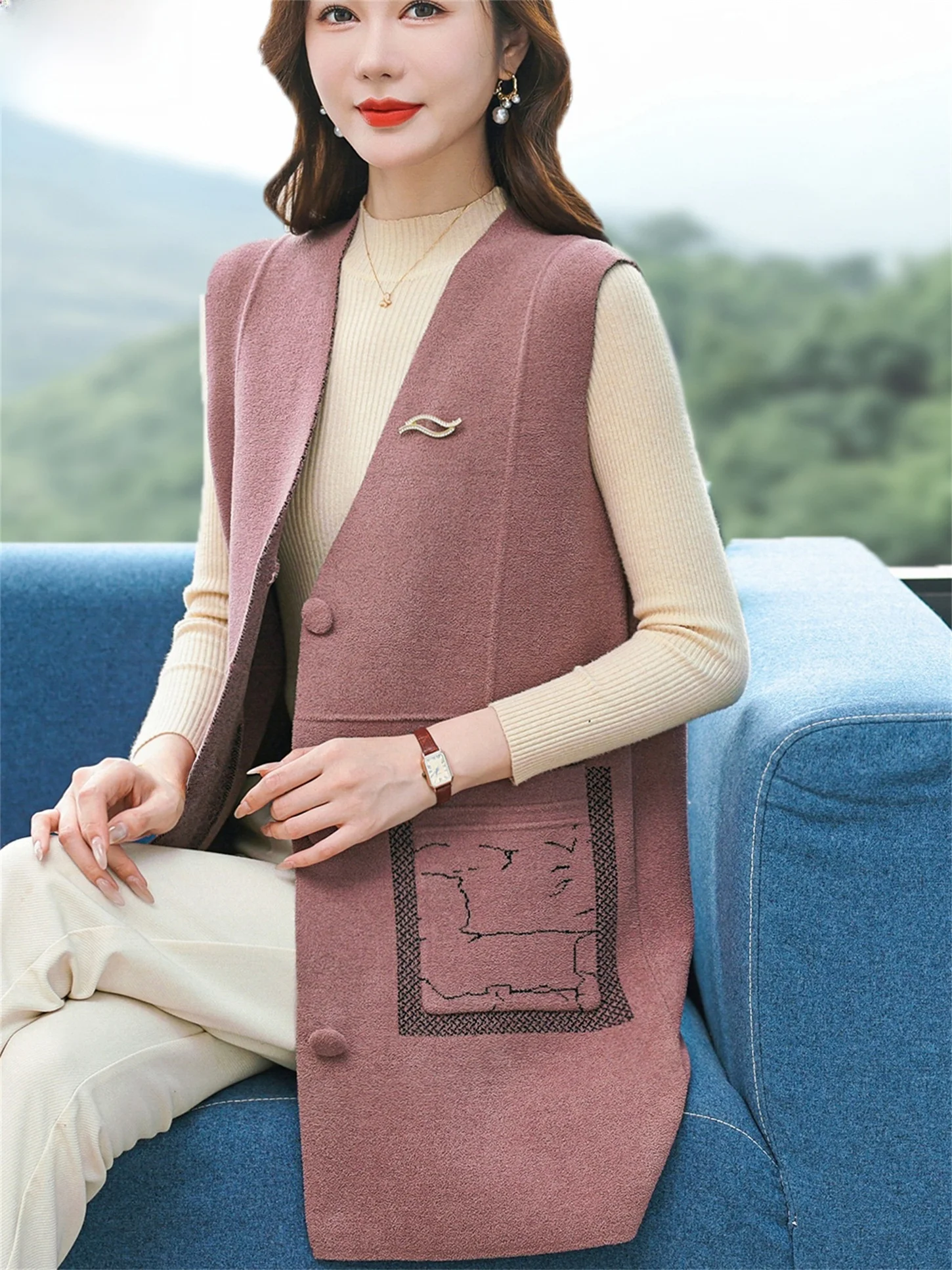 Sli Slimming Svel Vest Top for Middle-Aged And ly Women Faionable Spring Autumn Wear Large Size Mid-Length K...
Sli Slimming Svel Vest Top for Middle-Aged And ly Women Faionable Spring Autumn Wear Large Size Mid-Length K...