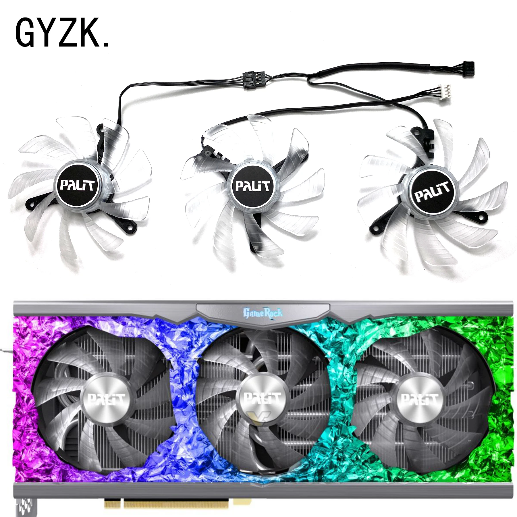 New For PALIT GeForce RTX3070 3070ti 3080 3080ti 3090 24GB GameRock OC Graphics Card Replacement Fan TH8015B2H-PCC02
New For PALIT GeForce RTX3070 3070ti 3080 3080ti 3090 24GB GameRock OC Graphics Card Replacement Fan TH8015B2H-PCC02