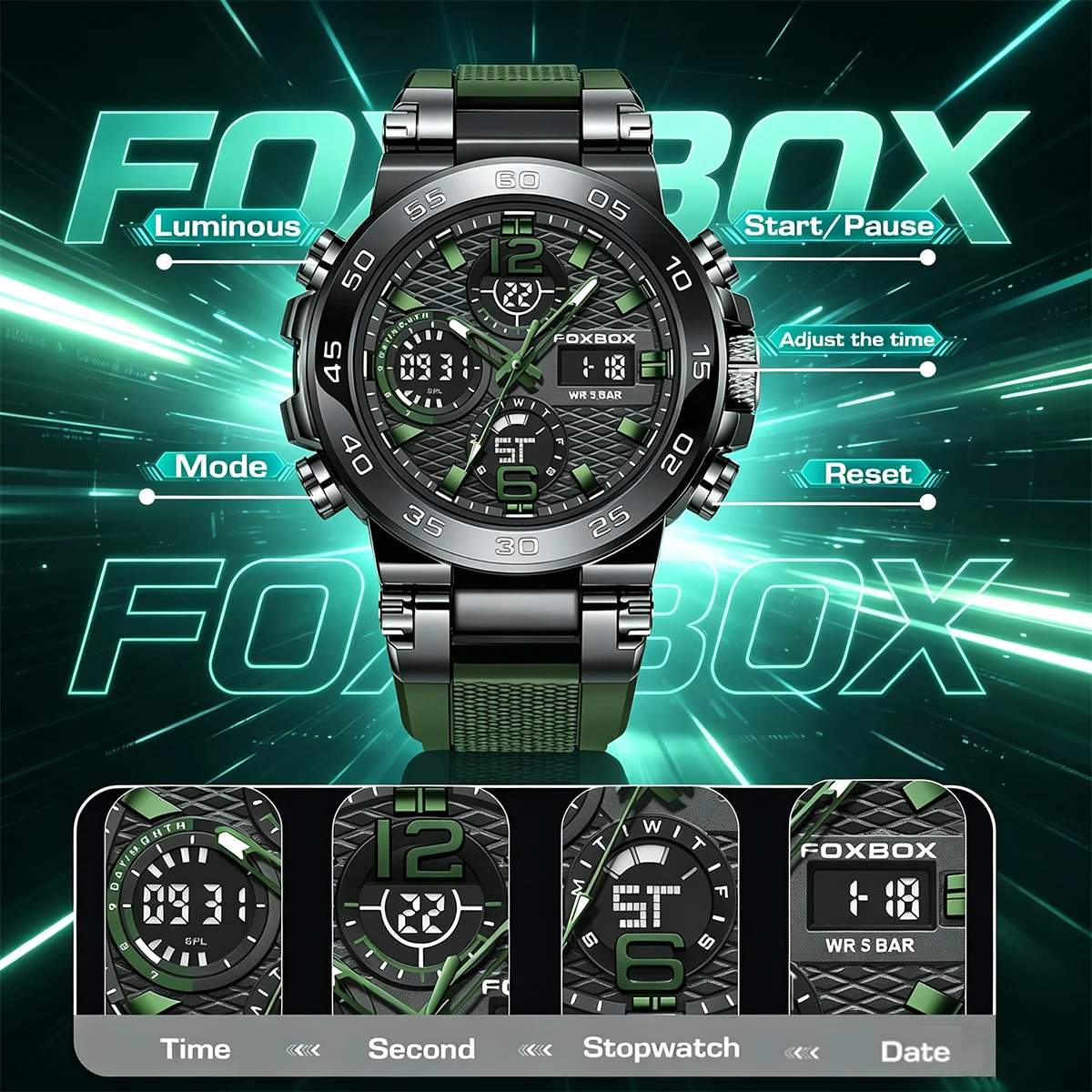 FOXBOX Electronics Men Military Watches Waterproof Wristwatch LED Quartz Clock Sports Watch Male Watches Men Relogios Masculino
FOXBOX Electronics Men Military Watches Waterproof Wristwatch LED Quartz Clock Sports Watch Male Watches Men Relogios Masculino