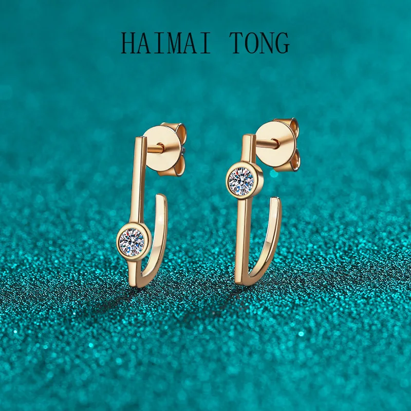 HAIMAITONG New De Art PT950 Platinum women simple lines irregular Moissanite champagne gold earrings
HAIMAITONG New De Art PT950 Platinum women simple lines irregular Moissanite champagne gold earrings