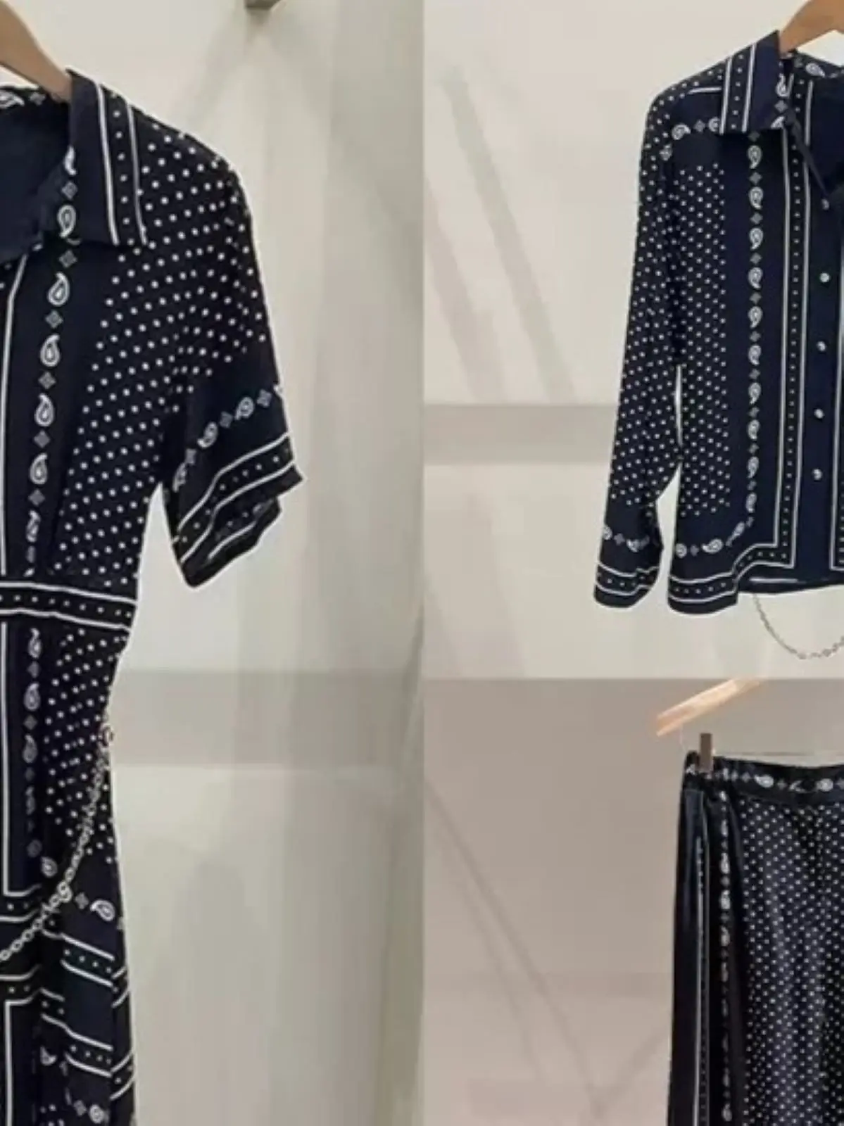 Spring/Summer Women Paisley Polka Dot Print Set Long Sleeve Single Breasted Shirt + High Waist Pants + Short Sleeve Maxi Dress
Spring/Summer Women Paisley Polka Dot Print Set Long Sleeve Single Breasted Shirt + High Waist Pants + Short Sleeve Maxi Dress