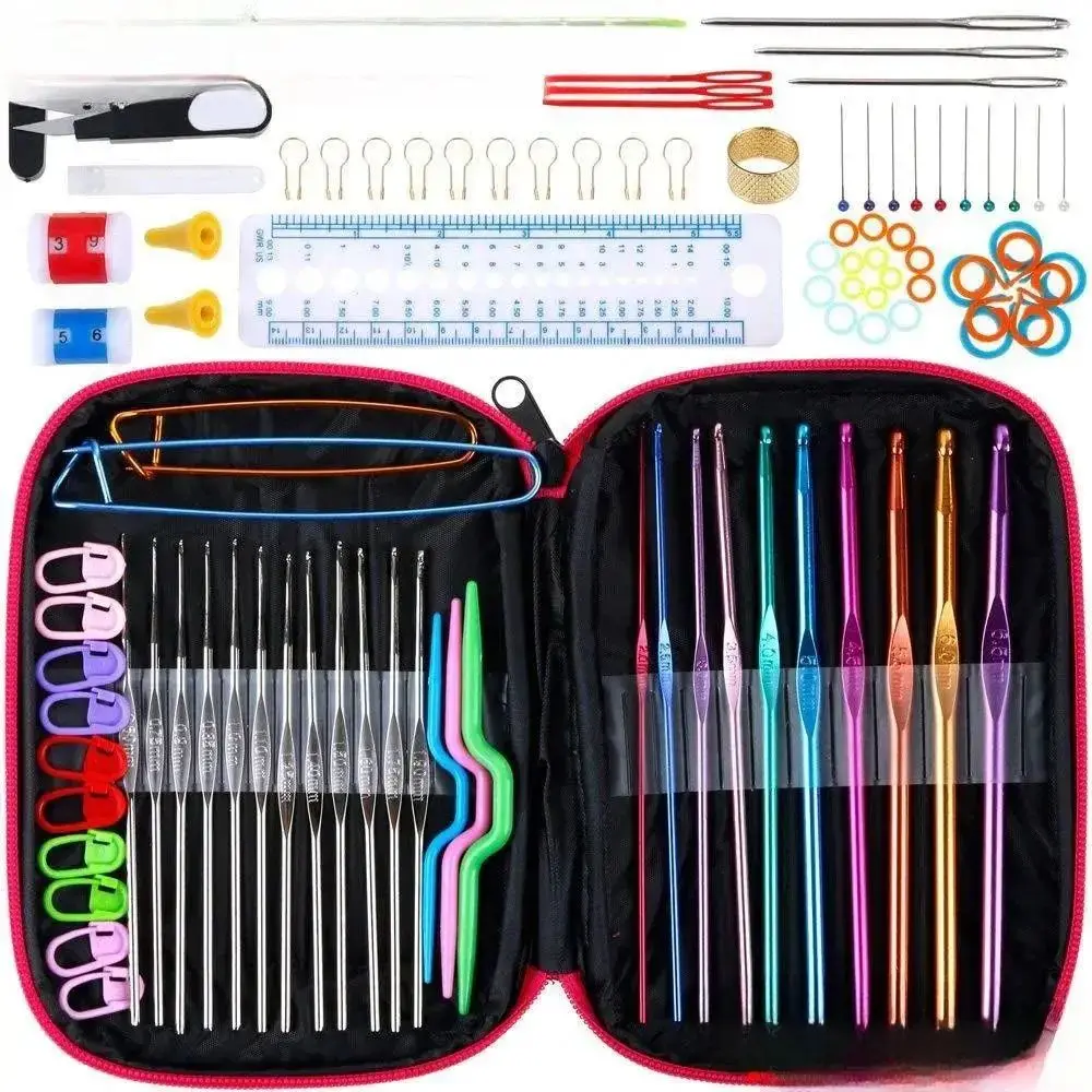 Sweater Needle Knitting Tool Set with 22 Metal Crochet Hooks Including 100 DIY Accessories Set Portable Storage Bag 1 Set
Sweater Needle Knitting Tool Set with 22 Metal Crochet Hooks Including 100 DIY Accessories Set Portable Storage Bag 1 Set