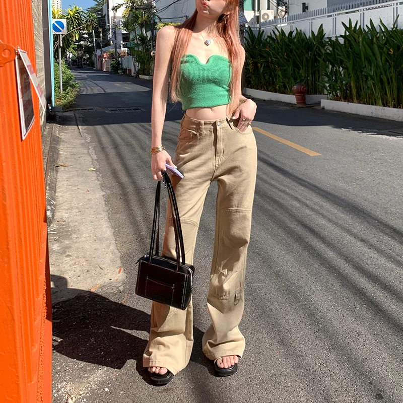 Khaki Womens Jeans High Waist Straight Baggy Denim Pants American Korean Fashion 2024 Y2K Style Female Wide Leg Denim Trouser
Khaki Womens Jeans High Waist Straight Baggy Denim Pants American Korean Fashion 2024 Y2K Style Female Wide Leg Denim Trouser
