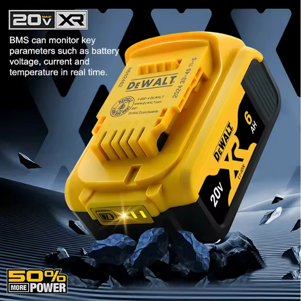 100% Original 20V 6.0Ah MAX Battery Power Tool Replacement For DeWalt DCB184 DCB181 DCB182 DCB200 20V 6A 18Volt 20v Battery
100% Original 20V 6.0Ah MAX Battery Power Tool Replacement For DeWalt DCB184 DCB181 DCB182 DCB200 20V 6A 18Volt 20v Battery