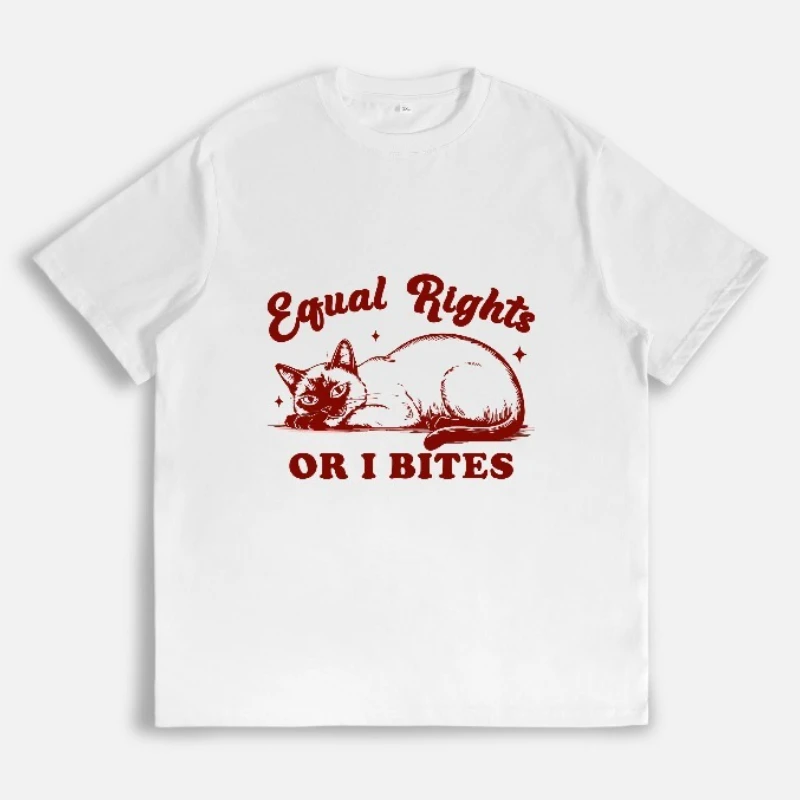 Equal Rights Or I Bites Feminist Cat T Shirt Funny Quote Graphic Tee LGBTQ Pride Equality Casual Summer Tops For Women
Equal Rights Or I Bites Feminist Cat T Shirt Funny Quote Graphic Tee LGBTQ Pride Equality Casual Summer Tops For Women