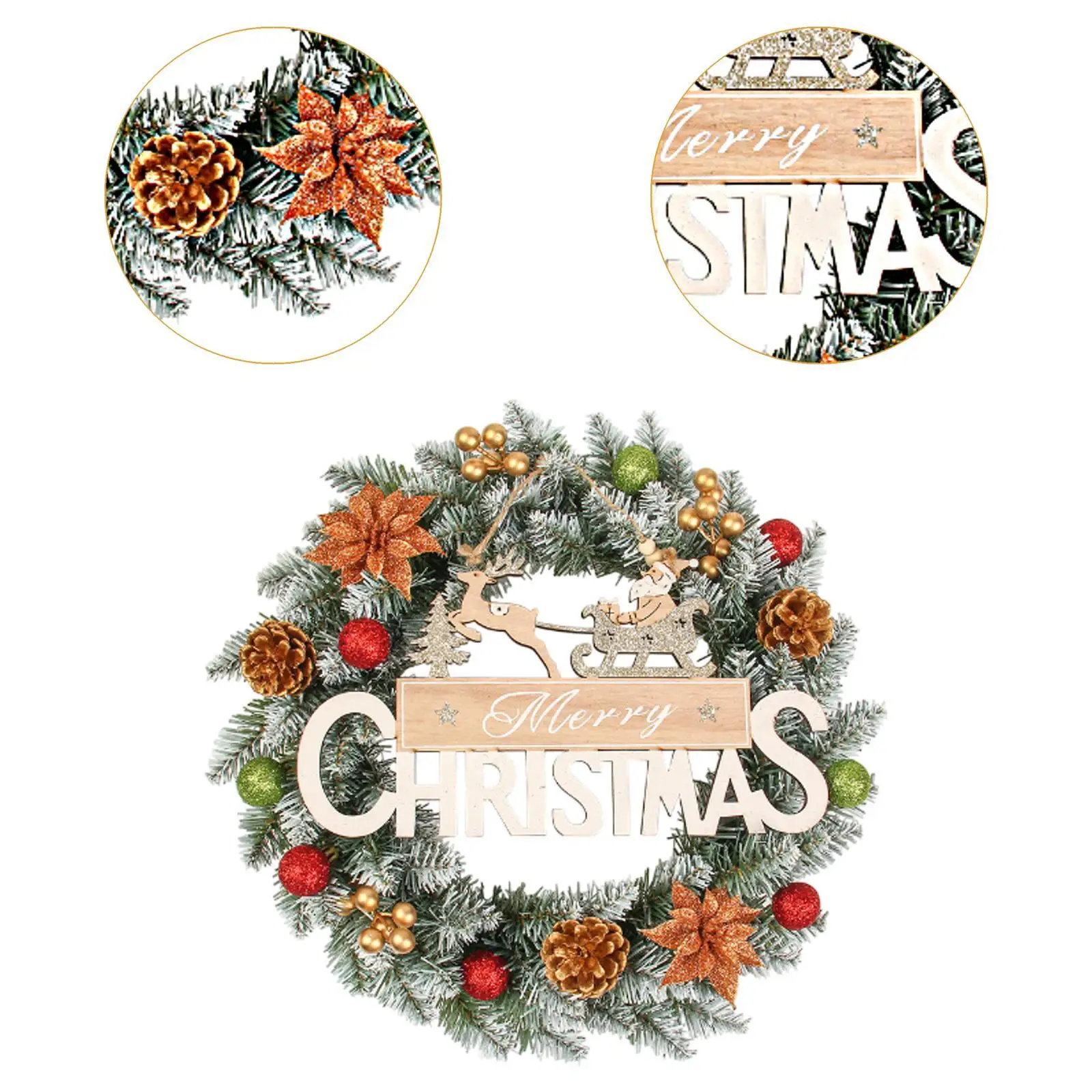 Christmas Wreath Diameter 50cm Artificial Wreath Hanging Ornament Xmas Wreath for Indoor New Year Farmhouse Festival Patio
Christmas Wreath Diameter 50cm Artificial Wreath Hanging Ornament Xmas Wreath for Indoor New Year Farmhouse Festival Patio