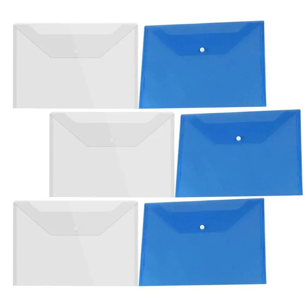 6pcs A4 Thickened Snap Button File Bags Blue Transparent Document Holder Folders Organizer Storage Office Supplies Plastic
6pcs A4 Thickened Snap Button File Bags Blue Transparent Document Holder Folders Organizer Storage Office Supplies Plastic