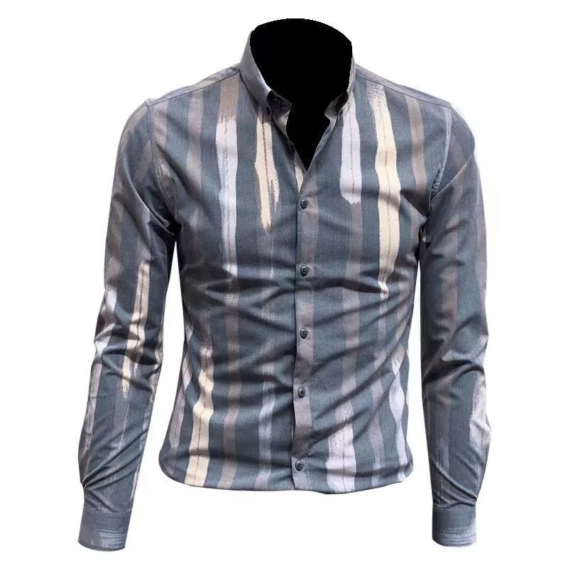 Spring Men's Clothing And Autumn Korean Version Of The Youth Handsome Slim Casual Striped Men's Shirt Clothes Men Men's Shirts
Spring Men's Clothing And Autumn Korean Version Of The Youth Handsome Slim Casual Striped Men's Shirt Clothes Men Men's Shirts