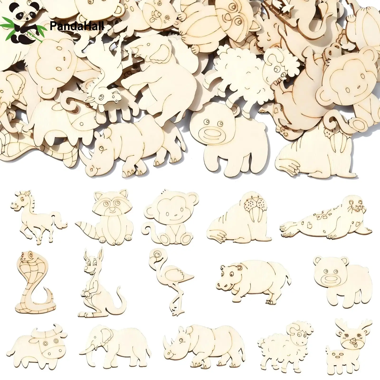 PandaHall 100Pcs Random Unfinished Wooden Forest Animal Cutouts Wild Life Snake Elephant Fox Wood Ornaments for DIY Craft
PandaHall 100Pcs Random Unfinished Wooden Forest Animal Cutouts Wild Life Snake Elephant Fox Wood Ornaments for DIY Craft
