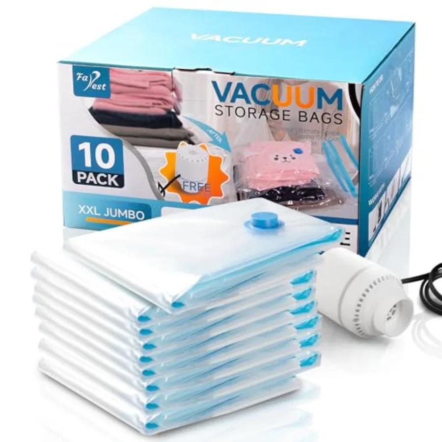 Vacuum Storage Bags with Electric Air Pump, Space Saver Bags, Compression for Comforters and Blankets, Duvets, Pillows, Travel
Vacuum Storage Bags with Electric Air Pump, Space Saver Bags, Compression for Comforters and Blankets, Duvets, Pillows, Travel