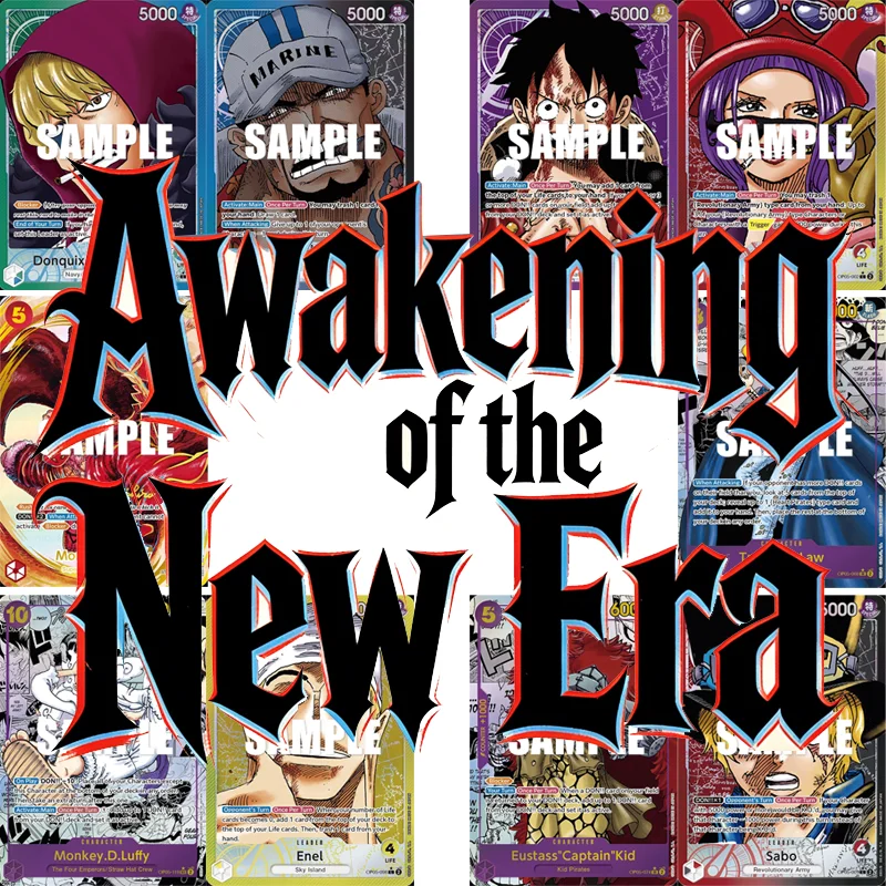 Карточки One Piece DIY, английская версия, серия «Пробуждение новой эры»: Луффи, Нами, Кид, Ута, Ямото, Энел, Кайдо, Луци.
Карточки One Piece DIY, английская версия, серия «Пробуждение новой эры»: Луффи, Нами, Кид, Ута, Ямото, Энел, Кайдо, Луци.