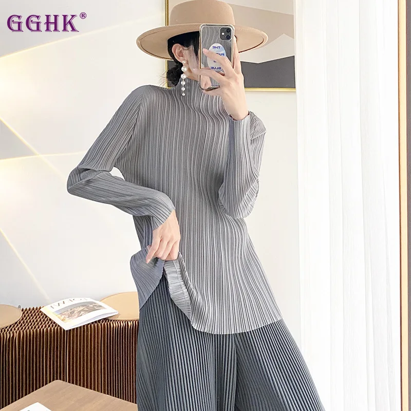 GGHK Pleated Women T-shirt Solid Color Round Neck Long-sleeved Loose Large Size Korean Casual Female Tops 2025 Spring New
GGHK Pleated Women T-shirt Solid Color Round Neck Long-sleeved Loose Large Size Korean Casual Female Tops 2025 Spring New