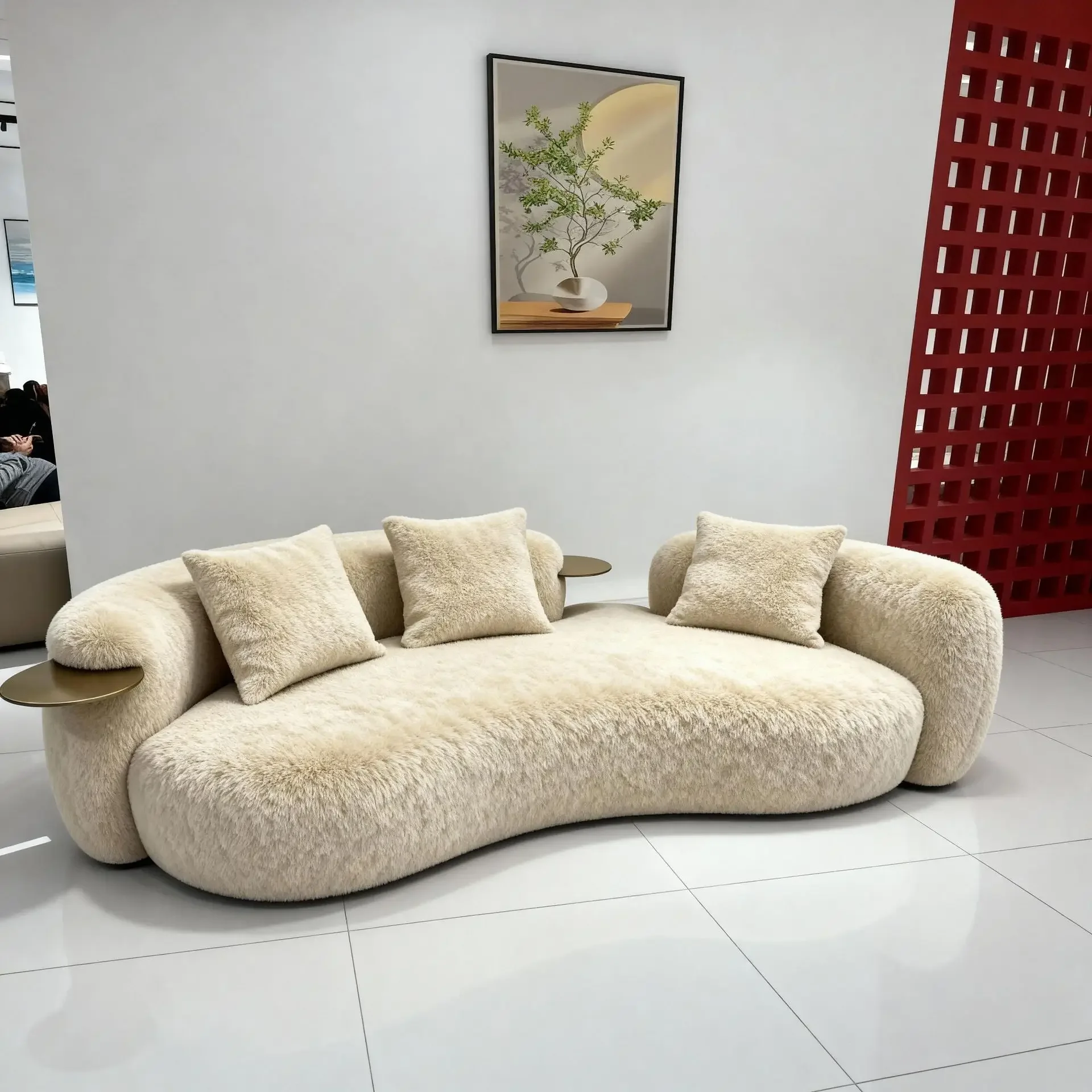 TTCream style modern simple straight row fabric sofa removable, washable and anti-fouling living room furniture
TTCream style modern simple straight row fabric sofa removable, washable and anti-fouling living room furniture