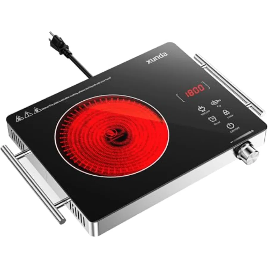 1800W Portable Electric Stove 110v Electric Burner with Carry Handle Hot Plate Ceramic Infrared Cooktop Touch and Knob Control
1800W Portable Electric Stove 110v Electric Burner with Carry Handle Hot Plate Ceramic Infrared Cooktop Touch and Knob Control