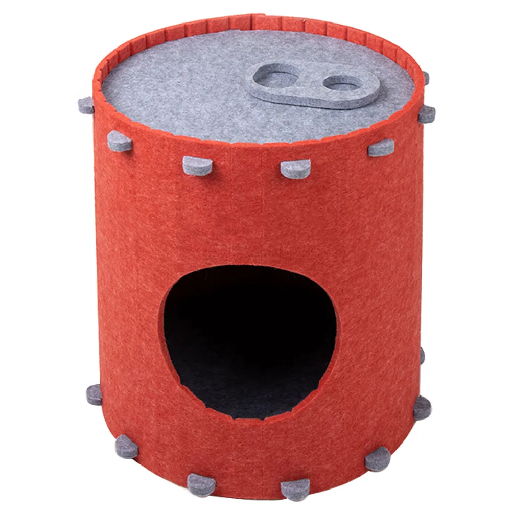 Barrel Shaped Felt Cat House for Small Pets Large Space Detachable Indoor Outdoor Use Comfortable Breathable Warm Sleeping Nest
Barrel Shaped Felt Cat House for Small Pets Large Space Detachable Indoor Outdoor Use Comfortable Breathable Warm Sleeping Nest