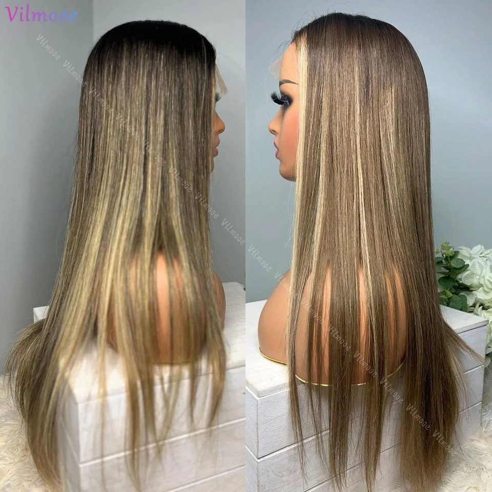Balayages Honey Blonde Colored Wigs 4/27 Straight Highlight 13x4 Lace Front Human Hair 5x5 Silk Top Lace Closure Wig Preplucked
Balayages Honey Blonde Colored Wigs 4/27 Straight Highlight 13x4 Lace Front Human Hair 5x5 Silk Top Lace Closure Wig Preplucked