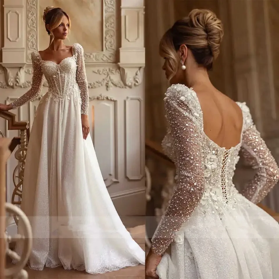 Индивидуальные роскошные свадебные платья А-силуэта в стиле принцессы с длинными рукавами, вырезом «сердечко», для невест, со шлейфом, Vestido De Noiva Boda
Индивидуальные роскошные свадебные платья А-силуэта в стиле принцессы с длинными рукавами, вырезом «сердечко», для невест, со шлейфом, Vestido De Noiva Boda