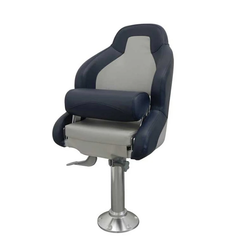 Comfortable Marine Flip up Seat with Full Upholstered Cushion Blue Gray Boat Seat for Fishing Boat
Comfortable Marine Flip up Seat with Full Upholstered Cushion Blue Gray Boat Seat for Fishing Boat