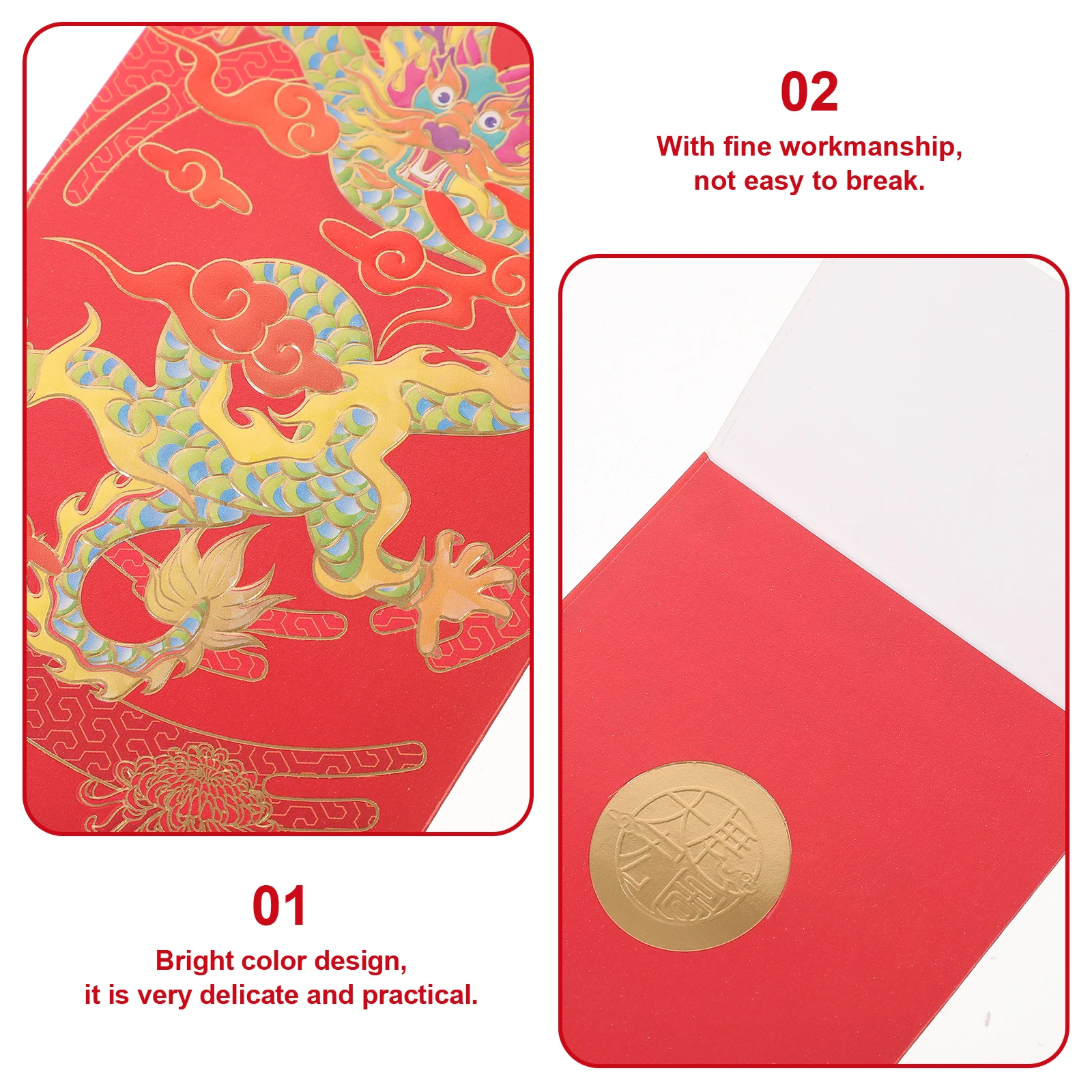 6pcs Chinese Red Envelopes 2024 Dragon Year Vintage Style Hongbao Lucky Money Pockets New Year Birthday Wedding Creative
6pcs Chinese Red Envelopes 2024 Dragon Year Vintage Style Hongbao Lucky Money Pockets New Year Birthday Wedding Creative