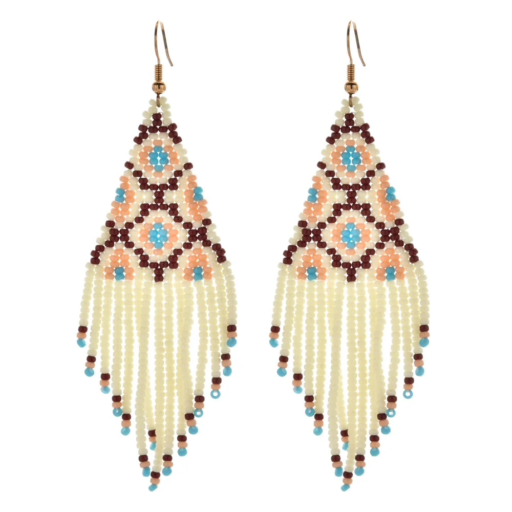 ZGMXR Rice bead earrings Tassels Flowers Versatile Hand-woven Bohemia Alloy Fashion Simple Woman Beaded earrings
ZGMXR Rice bead earrings Tassels Flowers Versatile Hand-woven Bohemia Alloy Fashion Simple Woman Beaded earrings