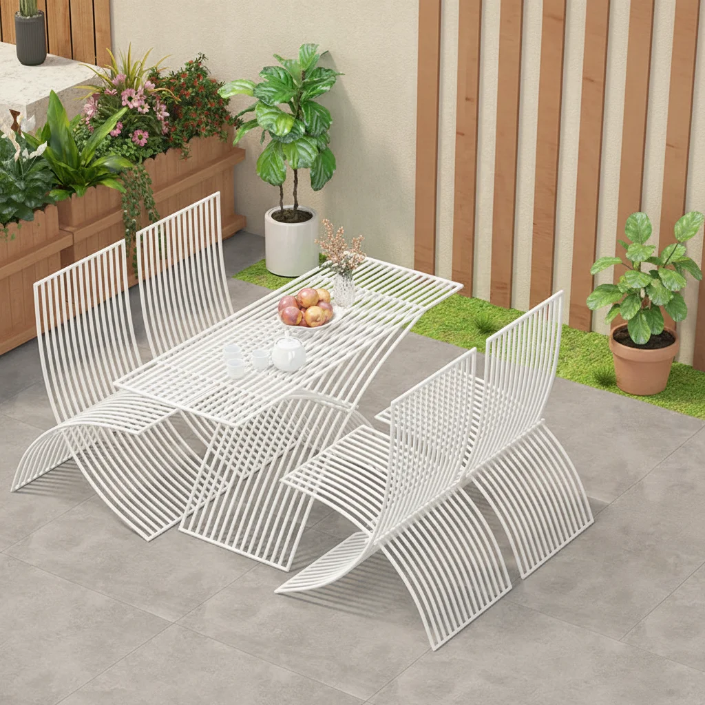 &#Nordic Creative Iron Art Frame Outdoor Table Chair Set Waterproof Sun-Resistant Foldable for Food Shops Coffee Shops & Parks
&#Nordic Creative Iron Art Frame Outdoor Table Chair Set Waterproof Sun-Resistant Foldable for Food Shops Coffee Shops & Parks
