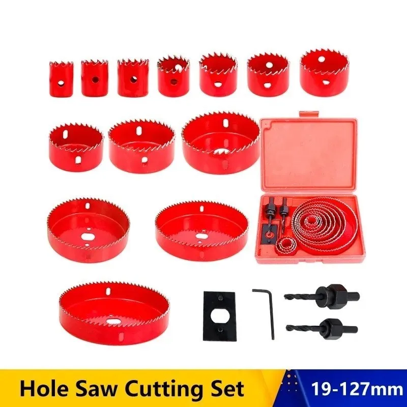 Hole Saw Cutting Set Kit 19-127mm Core Drill Bit Wood Drilling Metalworking Tool
Hole Saw Cutting Set Kit 19-127mm Core Drill Bit Wood Drilling Metalworking Tool