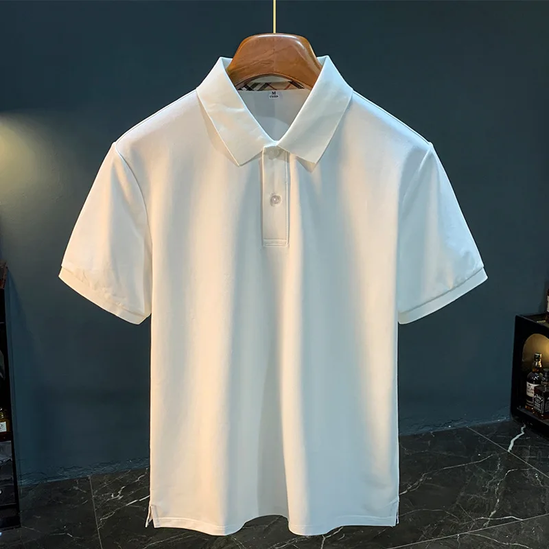 High end short sleeved polo men's 2025 summer light business casual half sleeved solid color lapel T-shirt
High end short sleeved polo men's 2025 summer light business casual half sleeved solid color lapel T-shirt