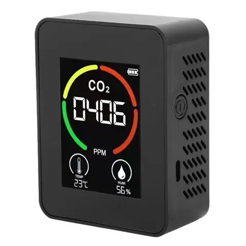3in1 CO2 Meter Air Quality Detector TVOC Temperature Humidity Monitor Home Office Thermometer Hygrometer Carbon Dioxide Detector