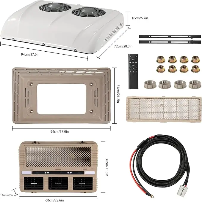 TELCOOL 24V Truck RV Roof Air Conditioner, Dual Fan RV DC Air Conditioner Applicable for RVs, Trailers,Trucks, Campers & Buses
TELCOOL 24V Truck RV Roof Air Conditioner, Dual Fan RV DC Air Conditioner Applicable for RVs, Trailers,Trucks, Campers & Buses